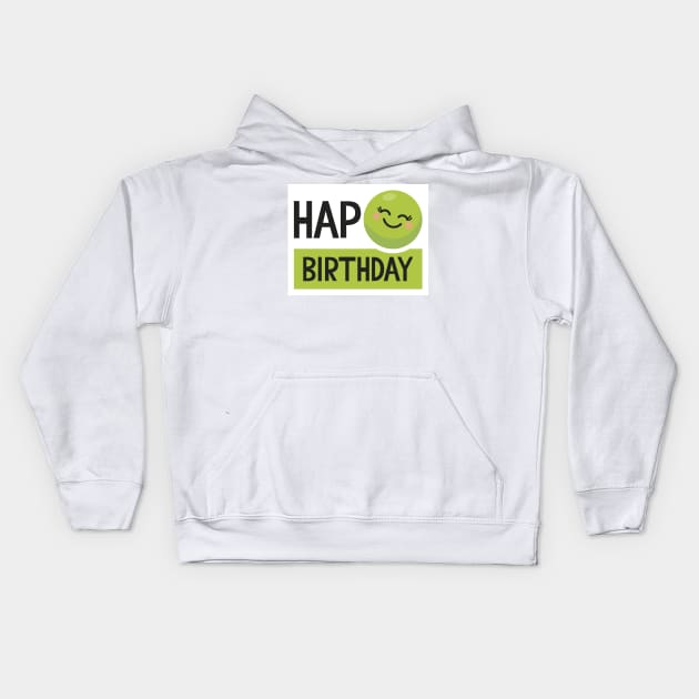 Hap-Pea (Happy) Birthday Kids Hoodie by VicEllisArt